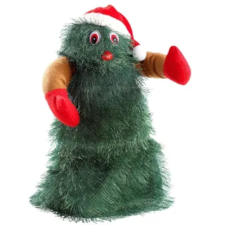 Infactory Singender, tanzender Weihnachtsbaum Grün 27 cm