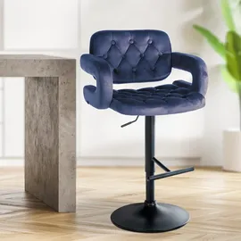 CLP Barhocker Dublin Mit Samt-Bezug I Höhenverstellbar