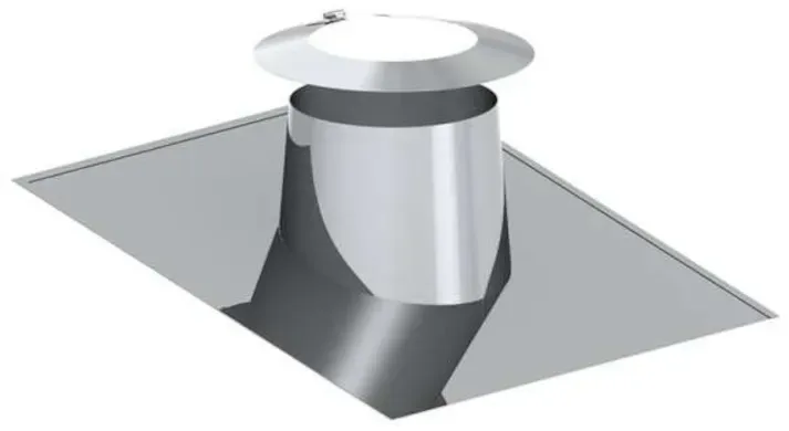 Jeremias Dachdurchführung Edelstahl 5°-15° mit Wetterkragen | Ø 150 mm