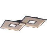 ETC Shop Deckenlampe Schlafzimmerleuchte schwarz Wohnzimmer Fernbedienung dimmbar, cct Memory, Metall gold, led 50W 1350lm 2700-5000K, LxBxH
