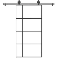 vidaXL Schiebetür mit Beschlag 102,5x205 cm ESG-Glas & Aluminium