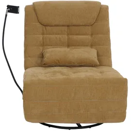 Mendler Relaxsessel HWC-P92 Chenille 82 x 96 x 0 cm Gelb mit Liegeposition