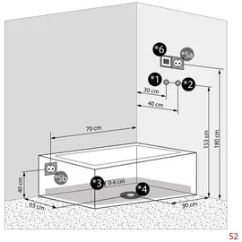 AcquaVapore Dusche Wanne Kombination K05-L01-EC Duschkabine 180x90