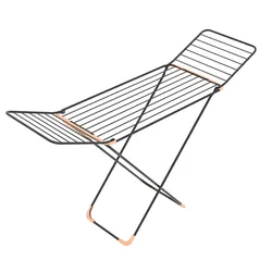 Flügelwäschetrockner BISCHOF "Robust", schwarz, B:178cm H:114cm T:55cm, Stahl, Aluminium, Stahl, Wäscheständer, sehr stabil und dennoch leicht, 20 m Trockenlänge