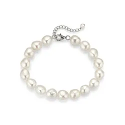 Perlenarmband FIRETTI "Schmuck Geschenk Armschmuck Armkette Perle", bunt (silberfarben, weiß), Armbänder, Damen, Silber 925 (Sterlingsilber)-Seide-Perlen, Silber 925 (Sterlingsilber), Seide, Perlen, Made in Germany - mit Süßwasserzuchtperle