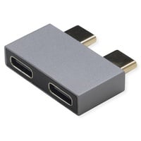 ROLINE USB 3.2 Gen 2 Adapter, 2x USB Typ C - 2x Typ C, ST/BU, silberfarben