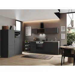 Küche vormontierte Küche 370 cm incl. Geräte Respekta Selection Elisabeth Grau  ...