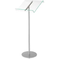 Deflecto Rednerpult, transparent/silber freistehender, tragbarer Noten- und Leseständer, - 1 Stück (79166)