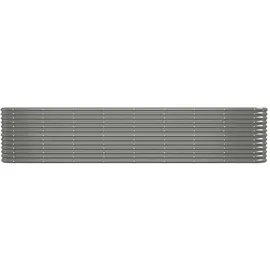 vidaXL Hochbeet Pulverbeschichteter Stahl 332 x 40 x 68 cm Grau