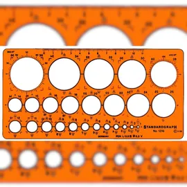 Standardgraph Zeichenschablone Kreisschablone Ø 1-36 mm 25 Kreise