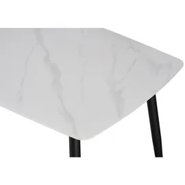 sam möbel gmbh Esstisch Keramik weiß 140 x 80 Vierfuß-Gestell schwarz MILANO - Weiß