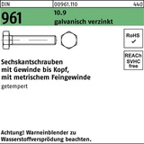 Industrial Quality Supplies DIN 961 Sechskantschraube Feingewinde VG M14x40 Stahl 10.9 galvanisch verzinkt