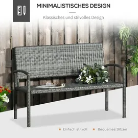 Outsunny Gartenbank 122 x 60 x 85 cm Grau