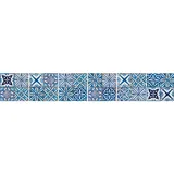 Fliesenaufkleber, dekorativ, selbstklebend, 15 cm x 15 cm, 6 Stück, marokkanischer Stil, kleine blaue Fliesen Solola – Fliesenaufkleber x7
