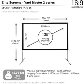Elite Screens Yard Master 2 - MOBILE OUTDOOR LEINWAND/135/geeignet für: normalen Beamer