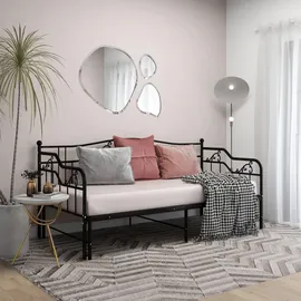 vidaXL Ausziehbett 90 x 200 cm Schwarz