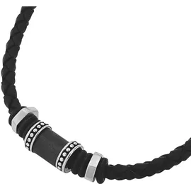 Tom Tailor Halskette 2100700 Schwarz / Leder / Edelstahl