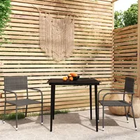 VidaXL 3-tlg. Garten-Essgruppe Grau