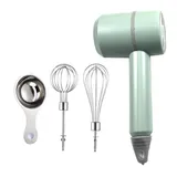 Handmixer, tragbarer, elektrischer schnurloser Handmixer, 3 Geschwindigkeiten, Küche, Backen und Kochen (grün)
