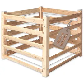 Gartenwelt Riegelsberger Moderner Komposter Single ca. 80x80 cm Höhe 80 cm aus Lärchenholz Massivholz Steckkomposter Kompostsilo Holzkomposter Stecksystem