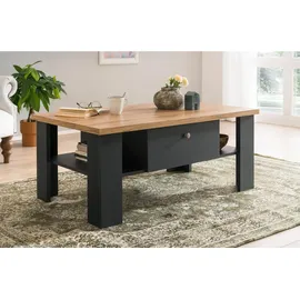 furn.design Couchtisch, Grau, Eiche Wotan, Metall, Nachbildung,Eiche, Uni, Holz Optik, 2 Schubladen, Rechteckig,Rechteckig, eckig, 70x45x110 cm, FSC 100%, Wohnzimmer, Wohnzimmertische, Couchtische