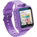 Smart Watch für Kinder, 90° drehbare Kamera, 14 Spiele, 10 Sprachen, Wecker, Modische Smartwatches für Kinder von 3 bis 14 Jahren, tolle Geschenke - Violett