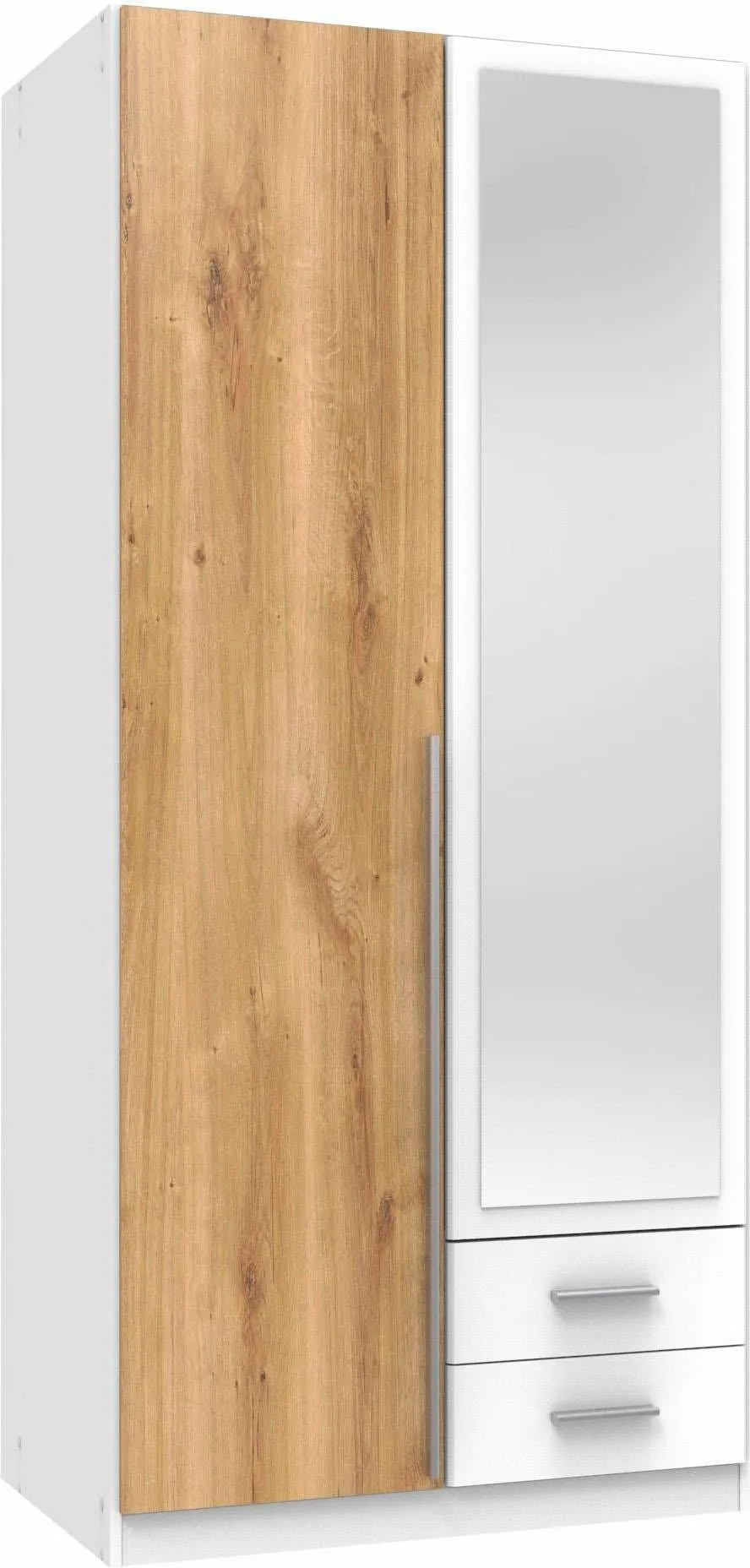 Kleiderschrank WIMEX "Skate" Schränke Gr. B/H/T: 90 cm x 198 cm x 58 cm, 2 St., weiß (weiß, plankeneichefarben) Kleiderschränke