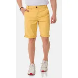 Cipo & Baxx "Shorts", Herren, Gr. 30, Normalgrößen, gelb (mustard), 97% Baumwolle, 3% Elasthan, unifarben, regular fit knielang, Hosen Stoffhose, im unifarbenen Look