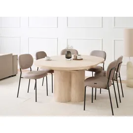 Beliani Ausziehtisch 120 x 76 cm braun