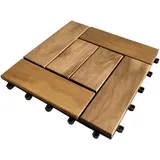 Ambia Garden Terrassenfliese 30X30Cm 10-Er Set, Akazie, Holz, Kunststoff, Akazie, massiv, 30x30x2.4 cm, Gartenzubehör, Terrassen- & Balkonböden, Terrassenfliesen