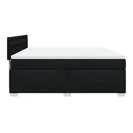 vidaXL Boxspringbett mit Matratze Schwarz 180x200 cm Stoff
