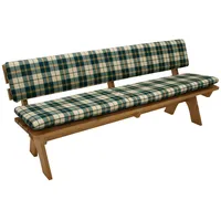 DEGAMO Bankauflage 195 x 60 x 10 cm grün/beige kariert 2-tlg.