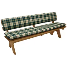 DEGAMO Bankauflage 195 x 60 x 10 cm grün/beige kariert 2-tlg.