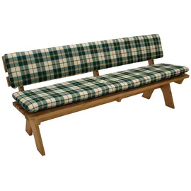 DEGAMO Bankauflage 195 x 60 x 10 cm grün/beige kariert 2-tlg.