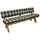 DEGAMO Bankauflage 195 x 60 x 10 cm grün/beige kariert 2-tlg.