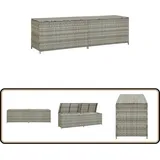 Vidaxl - Gartenbox Poly Rattan 200x50x60 cm Grau - Auflagenbox - Gartenbox - Gartentresore - Outdoor Box - Wetterfest