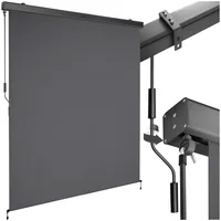Tectake Senkrechtmarkise, verschiedene Größen, pulverbeschichtetes Aluminiumgehäuse, inkl. Wandhaltern