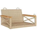 furnicato Hängesessel Beige 63x62x40 cm Poly Rattan