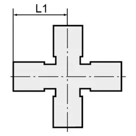 Riegler Kreuzverteiler, 4 x innen, Rp 3/4, Edelstahl 1.4408
