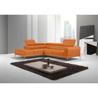 Egoitaliano Ecksofa »Claudie, Designsofa mit extrakomfortablem Sitzkomfort«, Inkl. Kopfteilverstellung, L-Form orange