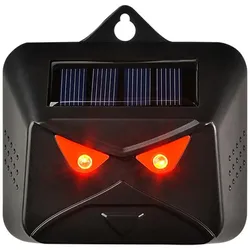 Multi-Silizium-Solarpanel-Batterie, Dual-betriebener Tiervertreiber, Hunde- und Vogelvertreiber, rotes LED-Licht schwarz