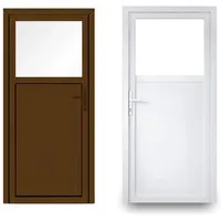 EcoLine Nebentür - Nebeneingangstür - Tür - 2-Fach, 1/3 Glas, 2/3 Füllung, außenöffnend innen: weiß/außen: Nussbaum BxH: 1000 x 2000 mm DIN Links