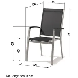Sieger Bodega Stapelsessel 59 x 68 x 98 cm eisengrau/silbergrau