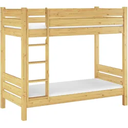 Erst-Holz Etagenbett extra stabil Kiefer 90x200 Nische 80 teilbar Rollrost Matratzen 60.16-09T80M