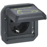 Legrand Plexo New Einsatz, Green”Up Schutzkontakt-Steckdose, SL,EB,IP44,IK08, Anthrazit,