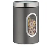 Relaxdays Vorratsdose rund grau 1,4 l 4-teiliges Set