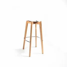 Essentials Keeve Barhocker grau ohne armlehne, birkenholz gestell und kunststoff sitzfläche, 53x47x119cm (BxTxH), 506F01SG