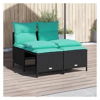 vidaXL Gartensofa-Set 4-tlg. schwarz