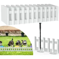 Froadp Holzoptik Beeteinfassung,43 x 12cm Beetumrandung Kunststoff Rasenkante Gartenpalisade Beetzaun für Garten,Weiß,24 Stück