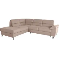 sit&more Ecksofa Sorano L-Form, wahlweise mit Bettfunktion und Bettkasten braun
